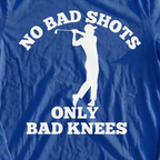 No Bad Shots Long Sleeve Tee, print close-up on Royal