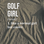 Golf Girl Premium Tee, print close-up on Moss