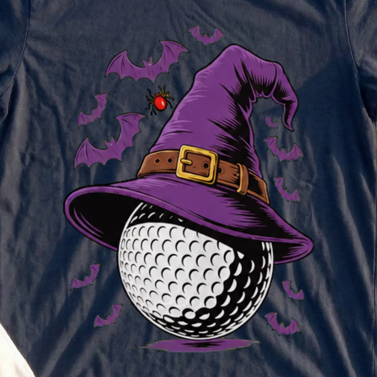 Bewitched Ball Tee, print close-up on Navy