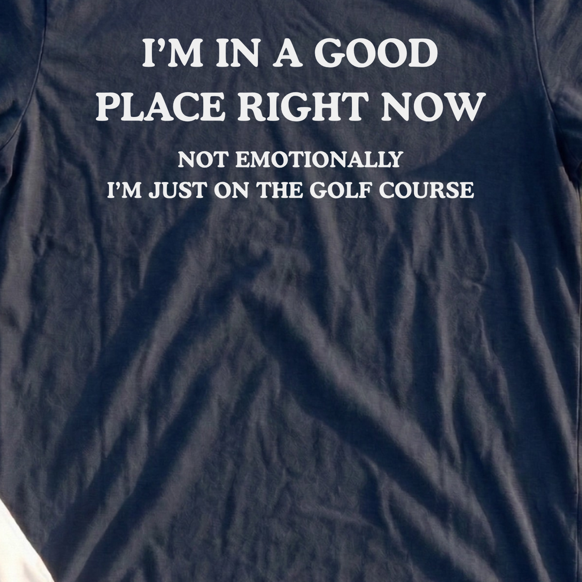 In A Good Place Tee, print close-up on Navy