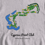 Cypress Point Club Course Map Sweatshirt, print close-up on Sport Grey