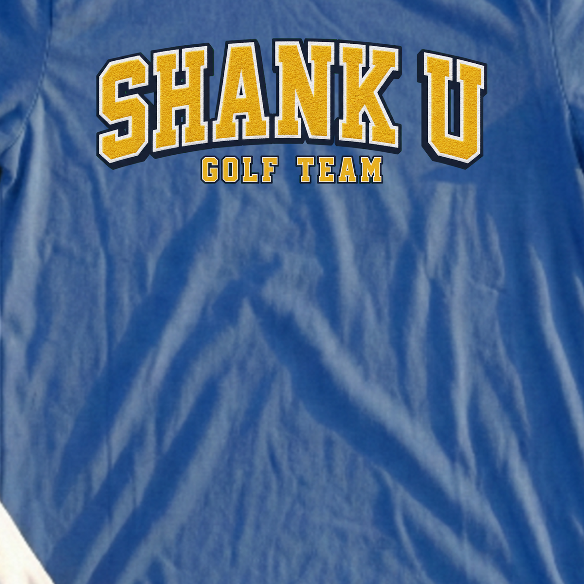 Shank U Tee, print close-up on Royal