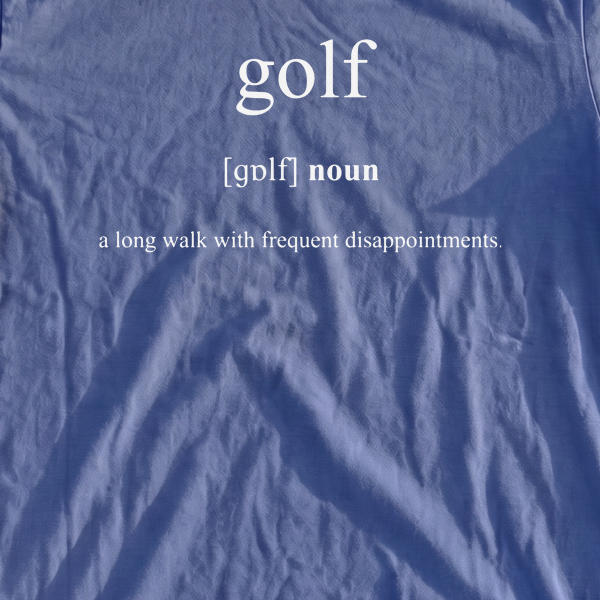 Golf Definition Premium Tee, print close-up on Mystic Blue