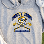 Bogey Bros Hoodie, print close-up on Sport Grey