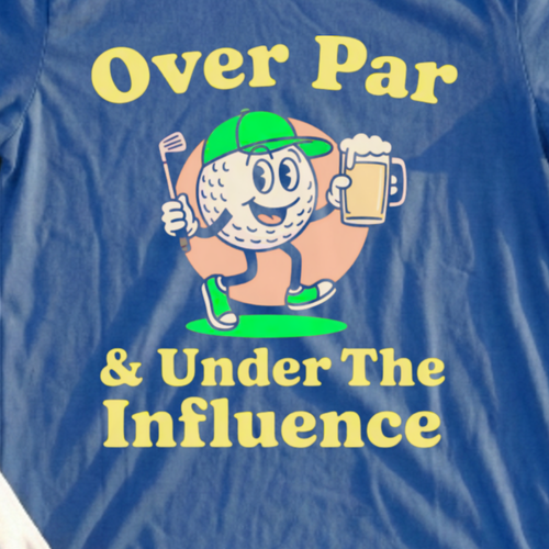 Over And Under It Tee, print close-up on Royal