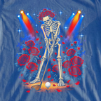 Eternal Drive Rock Tour Tee, print close-up on Royal