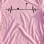 Flag EKG Long Sleeve Tee, print close-up on Light Pink