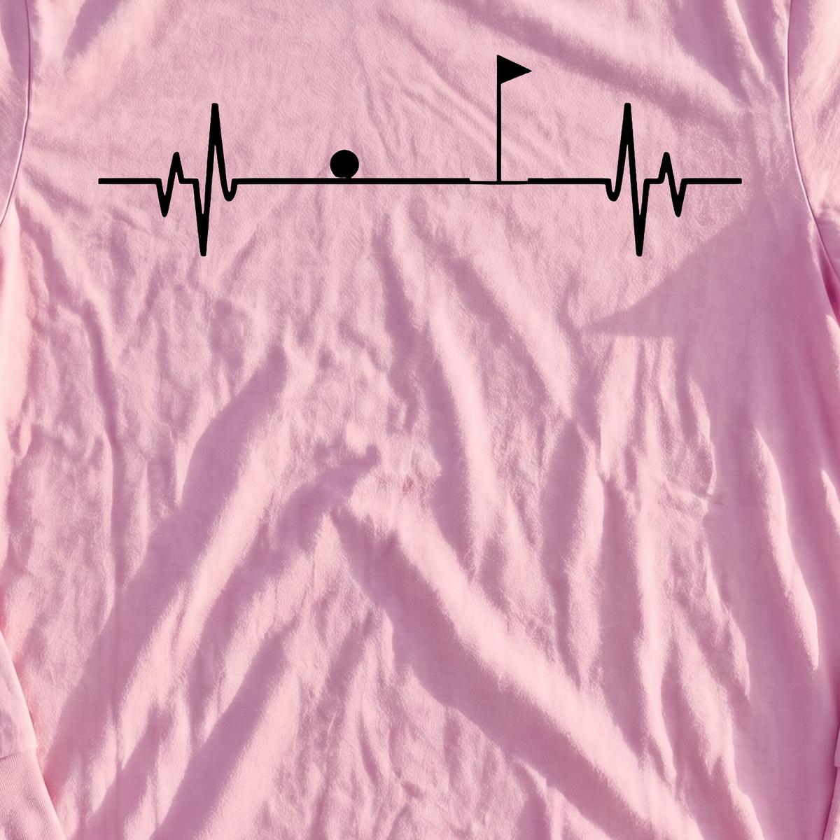 Flag EKG Long Sleeve Tee, print close-up on Light Pink