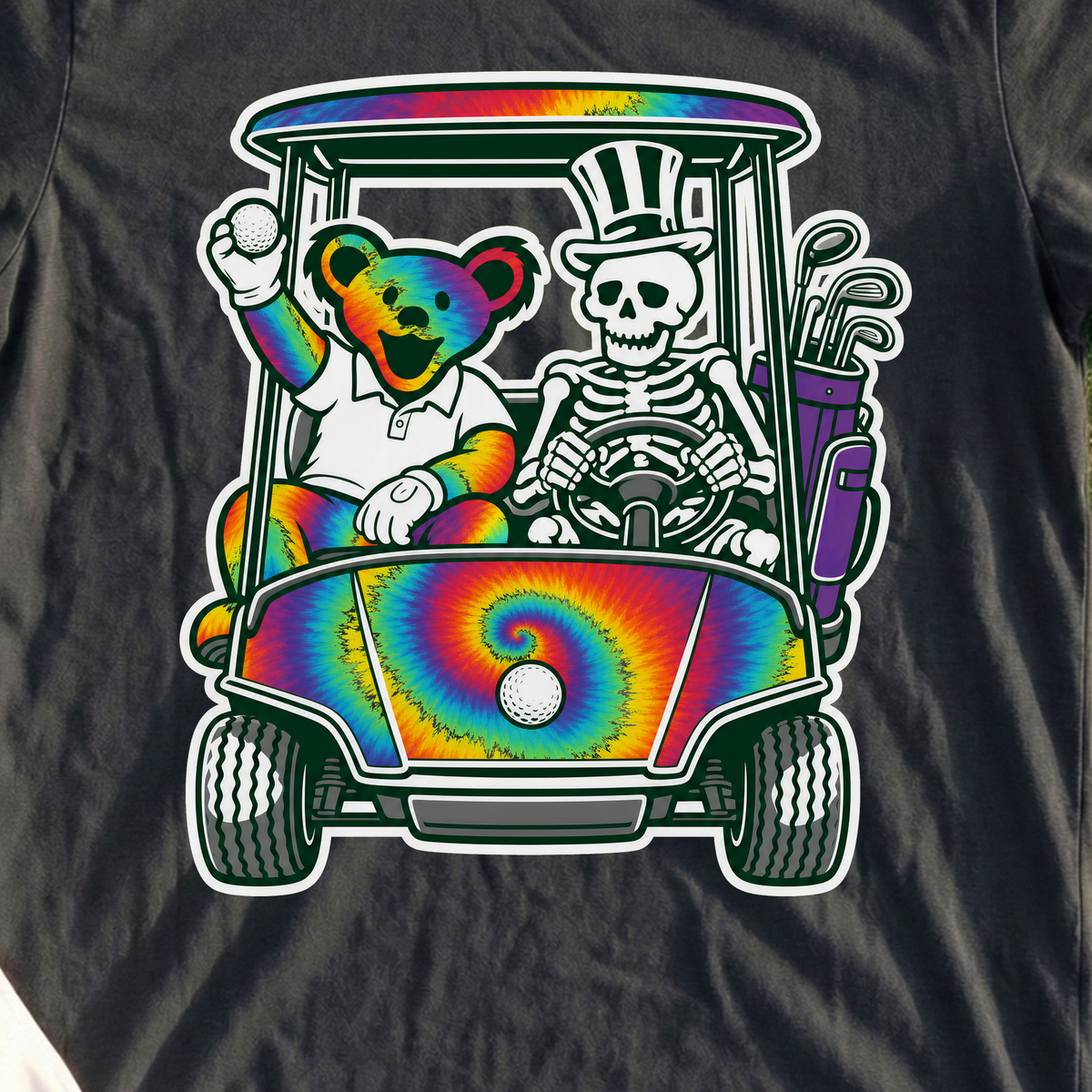 Riding Partners Tee, print close-up on Black