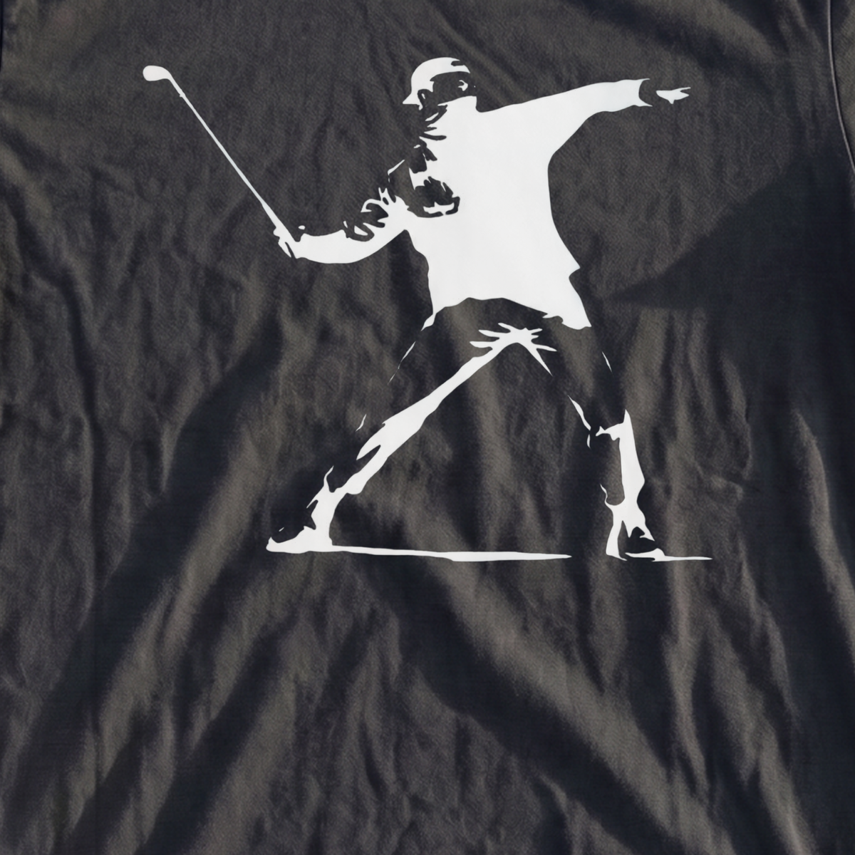 Club Thrower Premium Tee, print close-up on Black