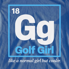 Golf Girl Element Tee, print close-up on Royal