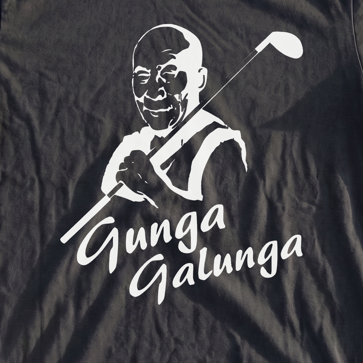 The Lama Premium Tee, print close-up on Black