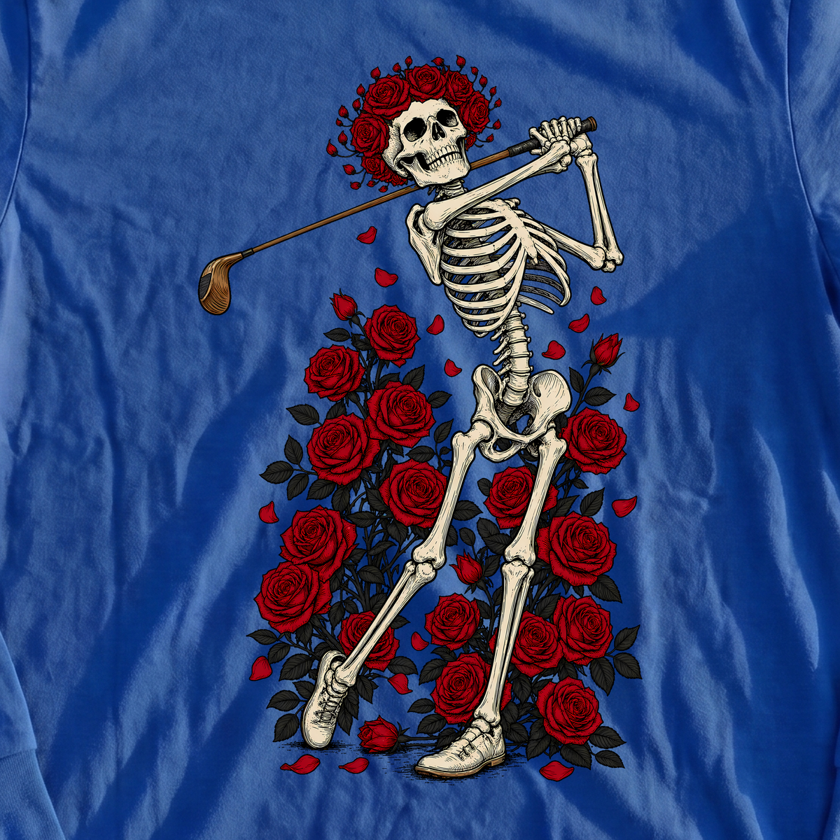 Swing Eternal Long Sleeve Tee, print close-up on Royal