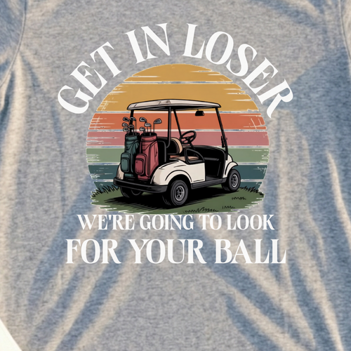 Lookin For Your Ball Tee, print close-up on Sport Grey
