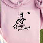 The Lama Hoodie, print close-up on Light Pink