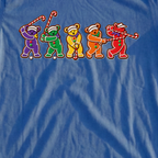 Golf Swing Bears Gingerbread Tee, print close-up on Royal