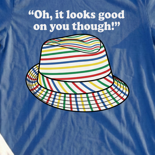 Looks Good On You Though Tee, print close-up on Royal