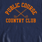 Public Course Country Club Sweatshirt, print close-up on Navy