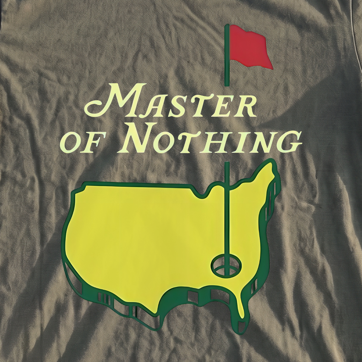 Master Of Nothing Premium Tee, print close-up on Moss