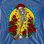 Eternal Drive Pop Art Tee, print close-up on Royal