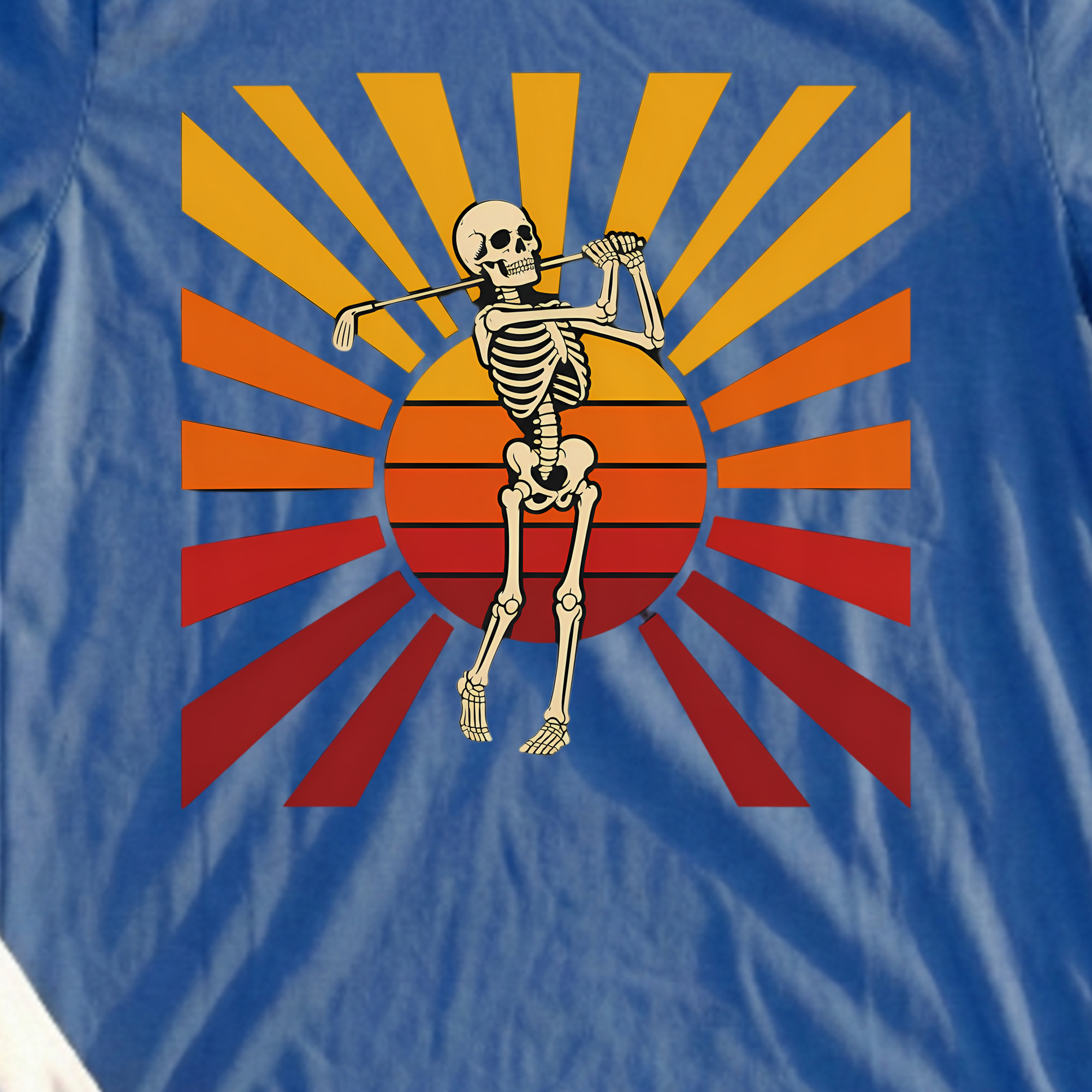 Eternal Swing Tee, print close-up on Royal