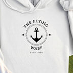 The Flying Wasp Hoodie, print close-up on White