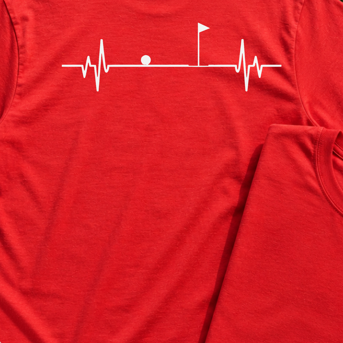 Flag EKG Back Print Tee, print close-up on Red
