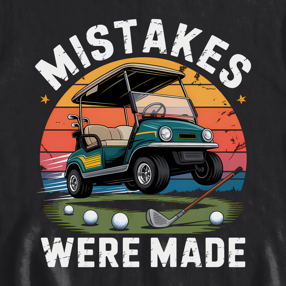 Mistakes Were Made Sweatshirt, print close-up on Black