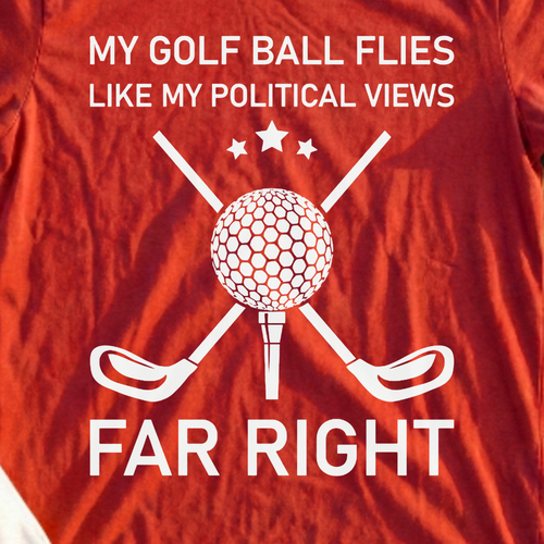 Far Right Tee, print close-up on Red