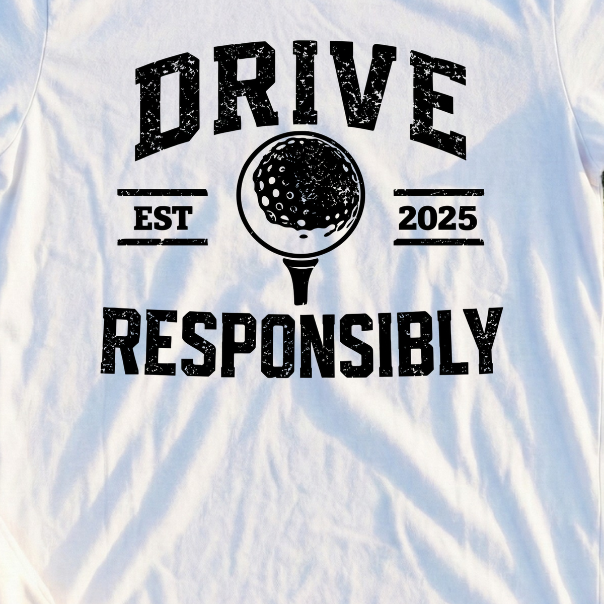 Drive Responsibly Tee, print close-up on White
