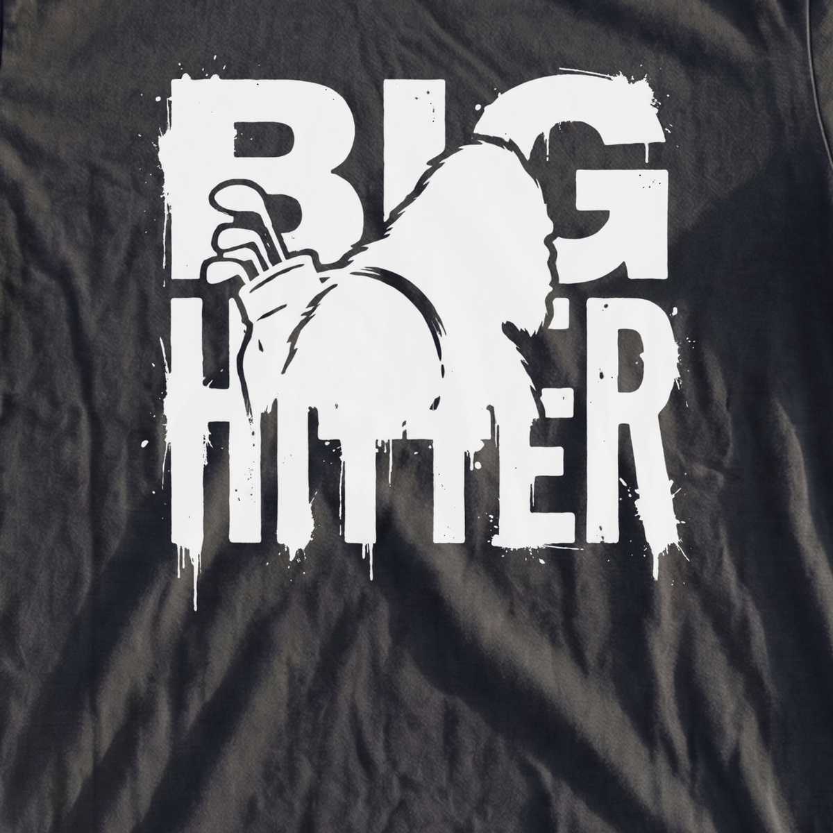 Bigfoot Big Hitter Premium Tee, print close-up on Black
