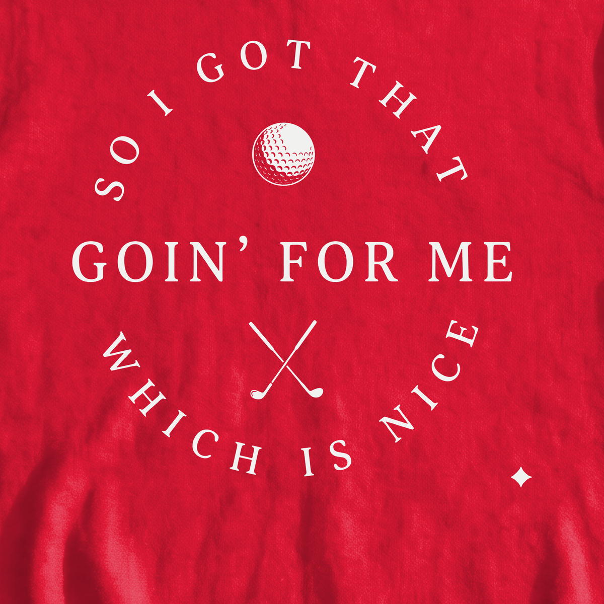 I Got That Going For Me Sweatshirt, print close-up on Red