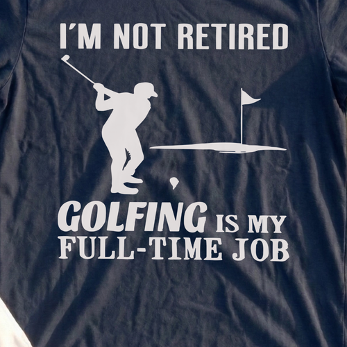 I'm Not Retired Tee, print close-up on Navy