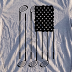 USA Flag Clubs & Stars Long Sleeve Tee, print close-up on Sport Grey