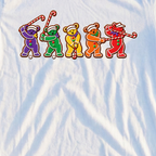 Golf Swing Bears Gingerbread Tee, print close-up on White