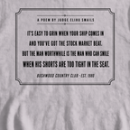 Judge Smails Poem Sweatshirt, print close-up on Sport Grey