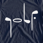 Golf Club Type Long Sleeve Tee, print close-up on Navy