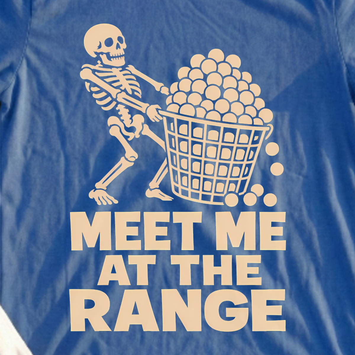 Meet Me At The Range Tee, print close-up on Royal