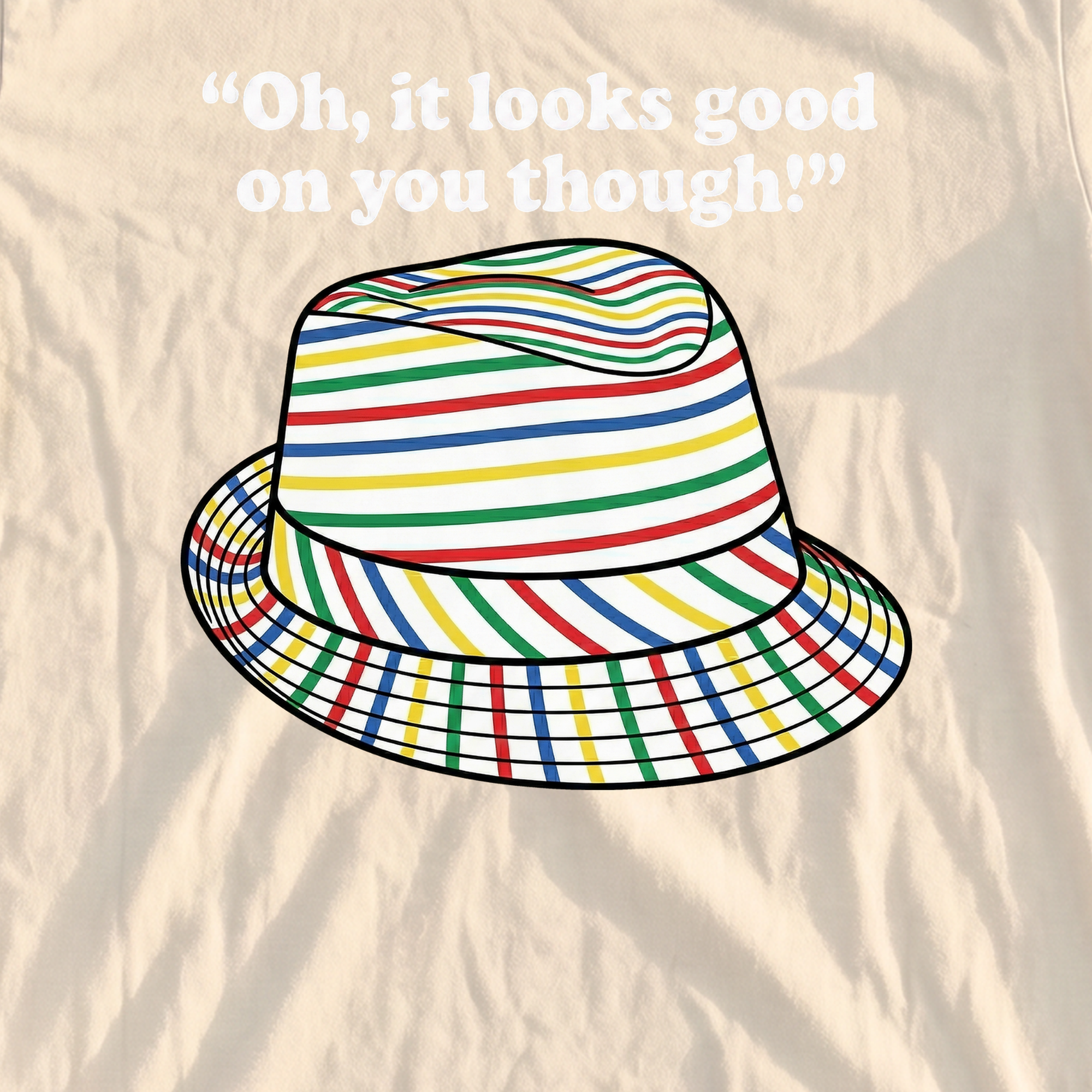 Looks Good On You Though Heavyweight Tee, print close-up on Ivory