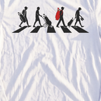 The Crossing Long Sleeve Tee, print close-up on White