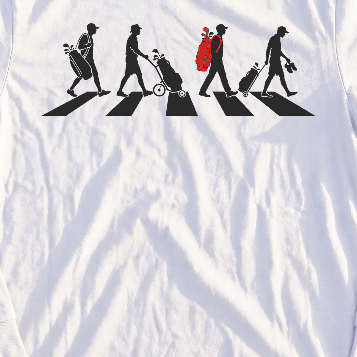 The Crossing Long Sleeve Tee, print close-up on White