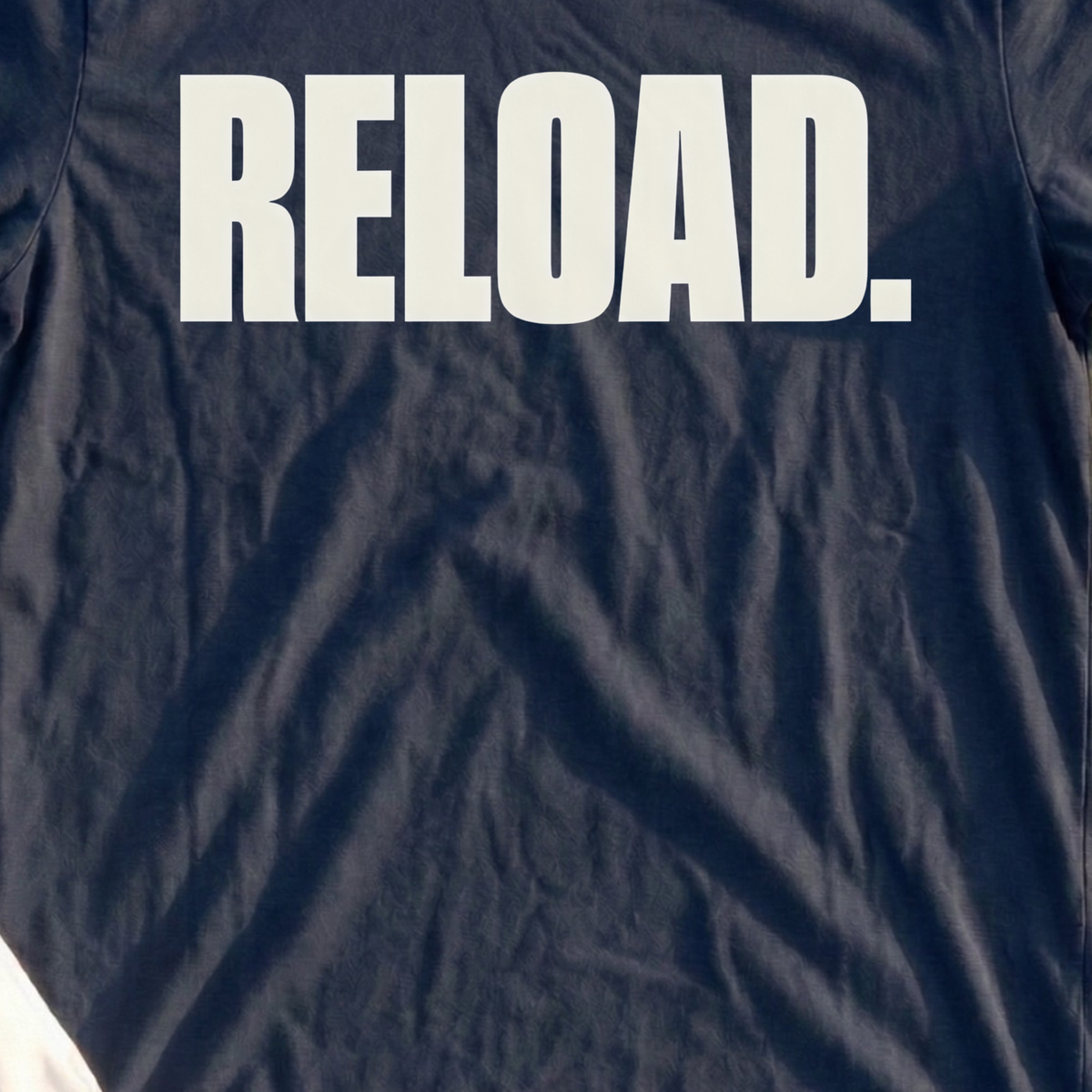 Reload Tee, print close-up on Navy