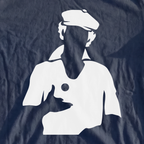 Ty Webb Silhouette Premium Tee, print close-up on True Navy