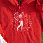 Pure Swing Hoodie, print close-up on Red