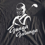 The Lama Premium Tee, print close-up on Black