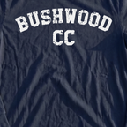 Bushwood CC Long Sleeve Tee, print close-up on Navy