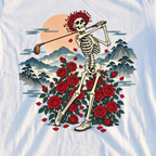 Swing Eternal Woodblock Tee, print close-up on White