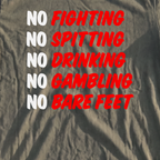 Caddyshack Rules Premium Tee, print close-up on Moss