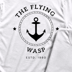 The Flying Wasp Back Print Tee, print close-up on White
