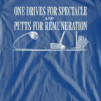 Putts For Remuneration Tee, print close-up on Royal